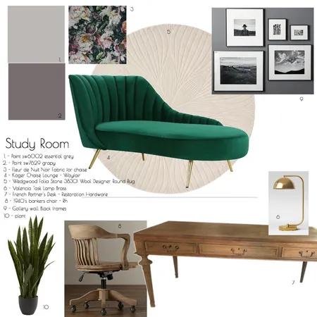 Study Room  - Module 9 Interior Design Mood Board by mahrich on Style Sourcebook