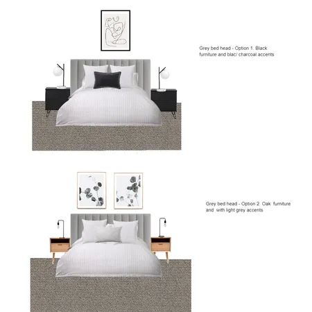 Grey bed head - 2 design styles Interior Design Mood Board by sharelle on Style Sourcebook