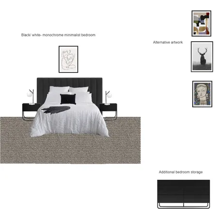 Monochrome minimalist bedroom Interior Design Mood Board by sharelle on Style Sourcebook