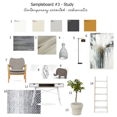Study Sampleboard Interior Design Mood Board by Simone Oberholzer on Style Sourcebook