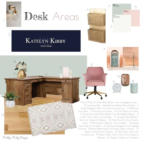 Desk Area for Office Interior Design Mood Board by Katelyn Kirby Interior Design on Style Sourcebook