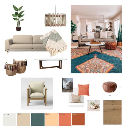 Bohemian Living Room Interior Design Mood Board by rttan on Style Sourcebook