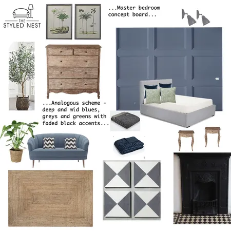 Goldblatt Bedroom 3 Blues Interior Design Mood Board by Jillyh on Style Sourcebook