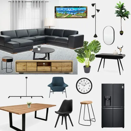 Living Room-black couch Interior Design Mood Board by paras on Style Sourcebook