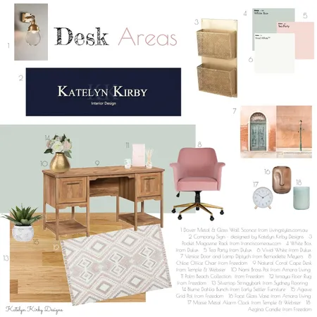 Desk Area for Office Interior Design Mood Board by Katelyn Kirby Interior Design on Style Sourcebook