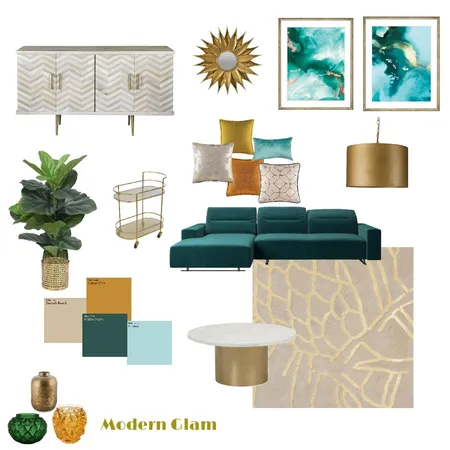 Modern Glam Interior Design Mood Board by Melissa Schmidt on Style Sourcebook