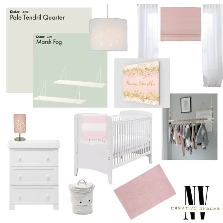 Baby girls room Interior Design Mood Board by NV Creative Spaces on Style Sourcebook