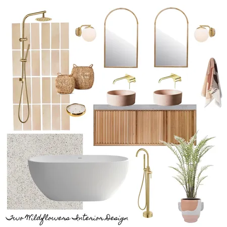 Boho Bathroom Interior Design Mood Board by Two Wildflowers on Style Sourcebook