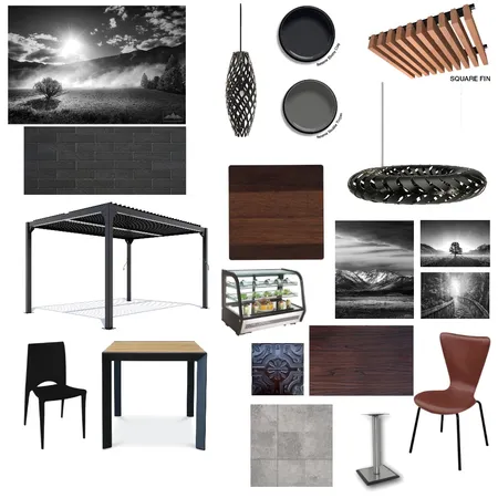 Long Black Cafe Interior Design Mood Board by JenLow on Style Sourcebook