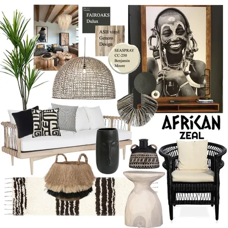 African Living Interior Design Mood Board by miaLoraine on Style Sourcebook