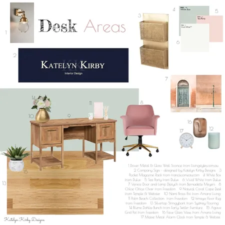 Desk Area for Office (Mod 12) Interior Design Mood Board by Katelyn Kirby Interior Design on Style Sourcebook