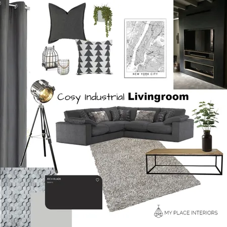 Industrial Livingroom Interior Design Mood Board by LucyMcCann on Style Sourcebook