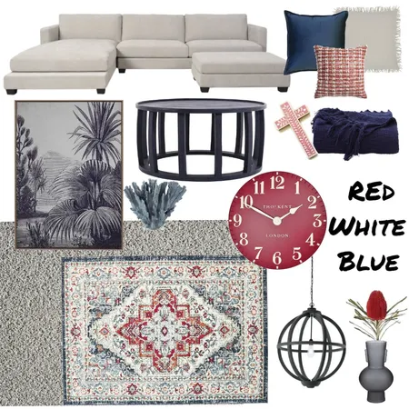 Red White Blue Interior Design Mood Board by belinda__brady on Style Sourcebook