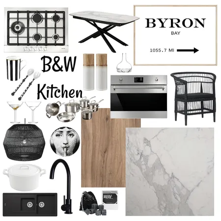 Black & White Kitchen Interior Design Mood Board by belinda__brady on Style Sourcebook