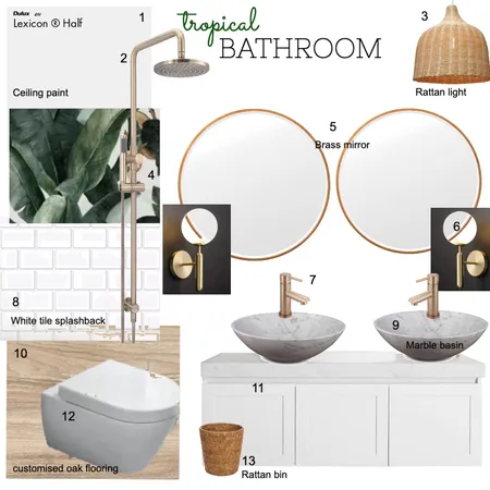 tropical bathroom Interior Design Mood Board by billyjing13 on Style Sourcebook