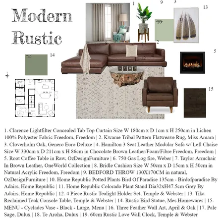 Rustic Living Room Interior Design Mood Board by woodlandgypsy on Style Sourcebook
