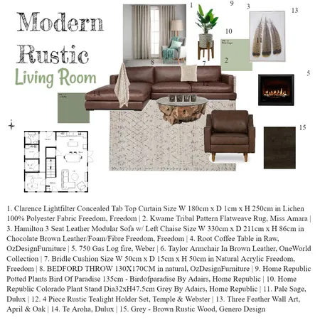 Rustic Living Room Interior Design Mood Board by woodlandgypsy on Style Sourcebook