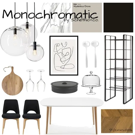 Monochromatic Interior Design Mood Board by Schethio & Co. on Style Sourcebook