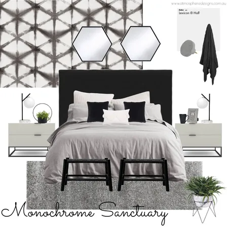 Monochrome Sanctuary Bedroom Interior Design Mood Board by Atmosphere Designs on Style Sourcebook