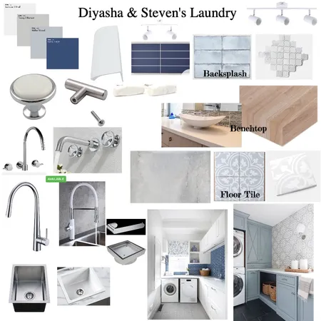 Diyasha & Steven's Calm & Relaxed Laundry Interior Design Mood Board by Copper & Tea Design by Lynda Bayada on Style Sourcebook