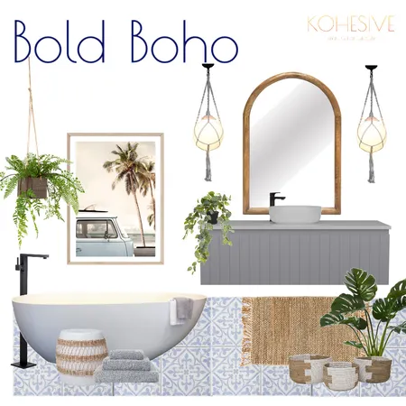 Bright Boho Bathroom Moodboard Interior Design Mood Board by Kohesive on Style Sourcebook