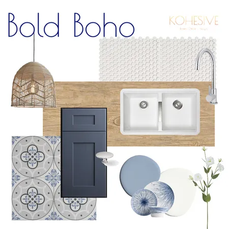 Bright Boho Kitchen Flatlay Interior Design Mood Board by Kohesive on Style Sourcebook