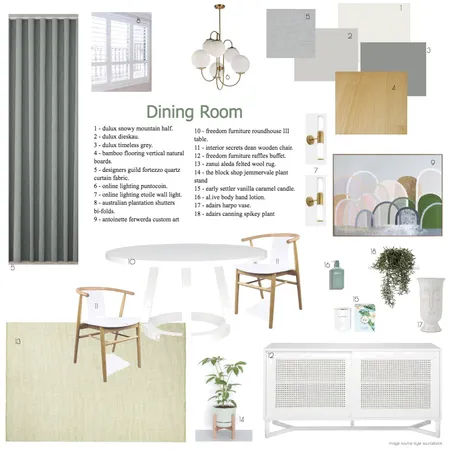 Dining Sample Board Module 9 Interior Design Mood Board by Studio Alyza on Style Sourcebook