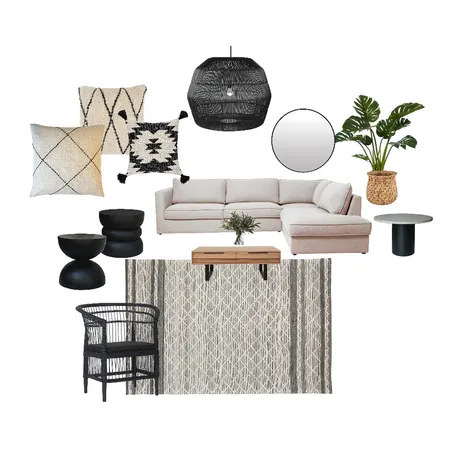 natural black and white living room Interior Design Mood Board by Isabel Casteleiro on Style Sourcebook