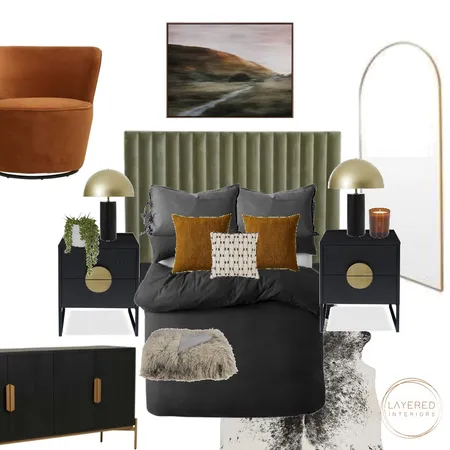 Modern, Industrial, Art Deco Moody Bedroom Interior Design Mood Board by Layered Interiors on Style Sourcebook