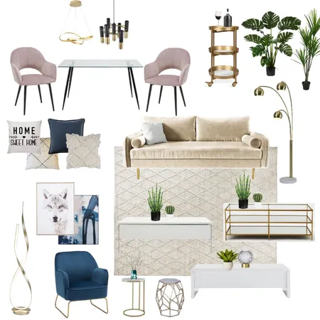 Living + Dining 20 Interior Design Mood Board by Carolina Nunes on Style Sourcebook