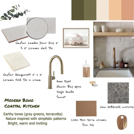 Modern Boho Coastal Kitchen Interior Design Mood Board by Kozi Interiors on Style Sourcebook