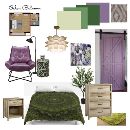 Ochoa - Olive Bedspread Interior Design Mood Board by Kinnco Designs on Style Sourcebook