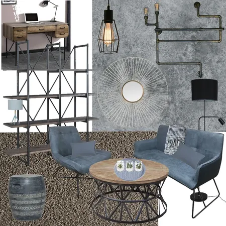 Industrial Living Space Interior Design Mood Board by AmyLouise on Style Sourcebook
