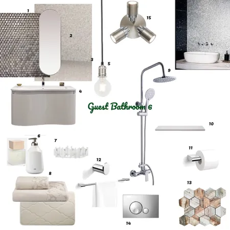 guest bathroom 6 Interior Design Mood Board by nazrana786 on Style Sourcebook