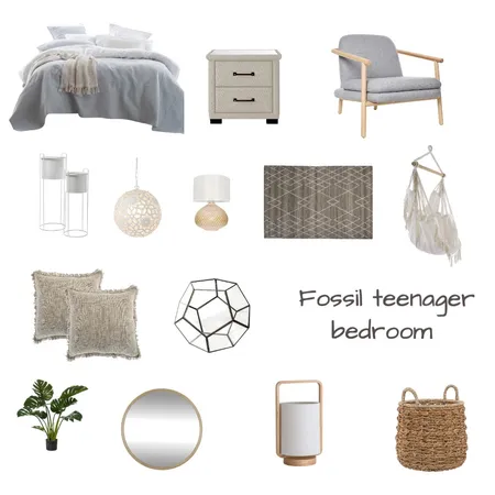 Fossil teenager bedroom Interior Design Mood Board by farahelgebily on Style Sourcebook