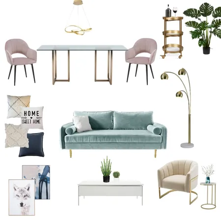 Living + Dining 35 Interior Design Mood Board by Carolina Nunes on Style Sourcebook