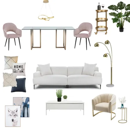 Living + Dining 36 Interior Design Mood Board by Carolina Nunes on Style Sourcebook