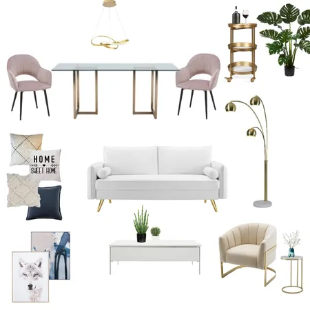 Living + Dining 37 Interior Design Mood Board by Carolina Nunes on Style Sourcebook