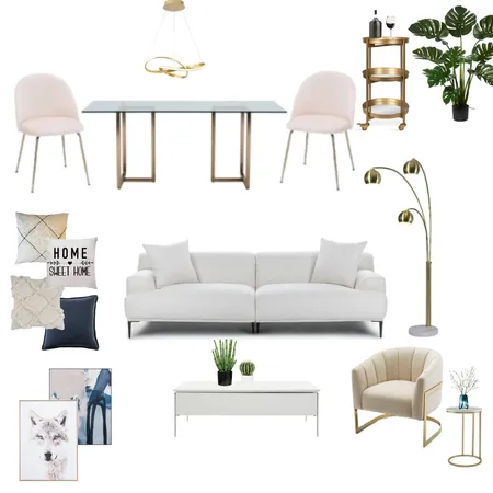 Living + Dining 42 Interior Design Mood Board by Carolina Nunes on Style Sourcebook