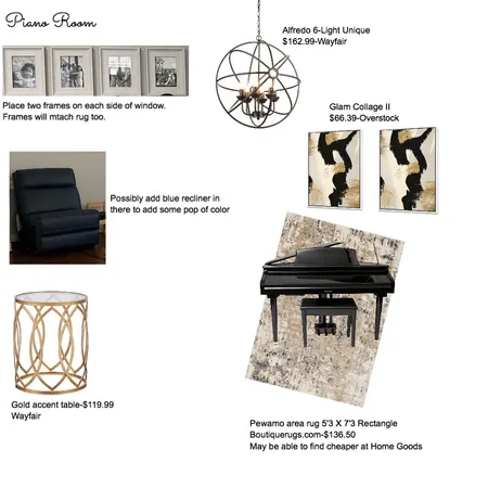 Piano Room Interior Design Mood Board by jennifercoomer on Style Sourcebook