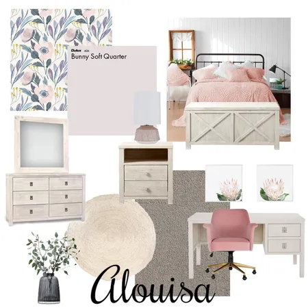 Alouisa's Bedroom Interior Design Mood Board by emilykayr on Style Sourcebook