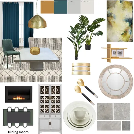 Sample Board- Dining Room Interior Design Mood Board by hagarh on Style Sourcebook