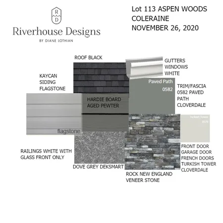 LOT 113 ASPEN WOODS Interior Design Mood Board by Riverhouse Designs on Style Sourcebook