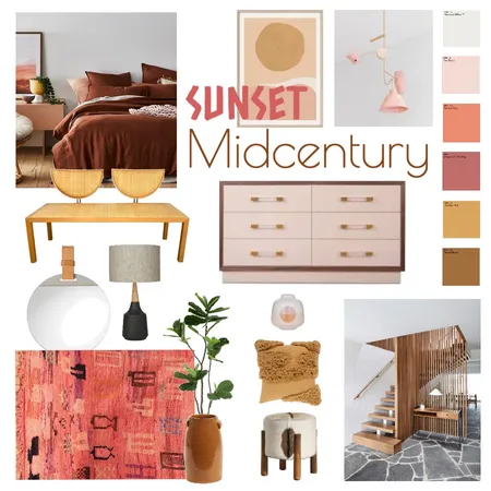 Sunset MCM Interior Design Mood Board by Steph Weir on Style Sourcebook