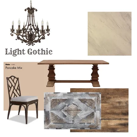 Light Gothic Dining Room Interior Design Mood Board by Michelle Drake on Style Sourcebook