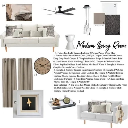 Living Room Interior Design Mood Board by kyliewoolen on Style Sourcebook