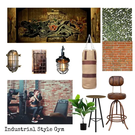 Industrial Gym Interior Design Mood Board by zeinamg on Style Sourcebook