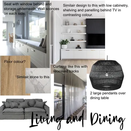 Living and Dining Interior Design Mood Board by KRISTENLOLICATO on Style Sourcebook