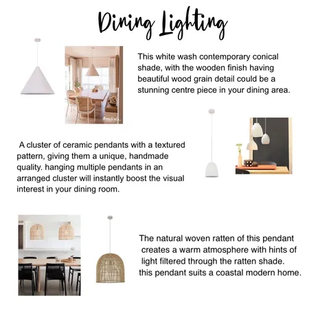 dining room lighting Interior Design Mood Board by Stone and Oak on Style Sourcebook