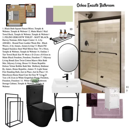 Ochoa Ensuite Interior Design Mood Board by Kinnco Designs on Style Sourcebook